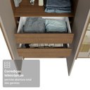 Ver imagem 7 de Guarda-Roupa Solteiro 4 Portas Batentes com Espelho Rustic/Crema/Rustic Venus Madesa