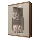 Ver imagem 2 de Guarda-Roupa Solteiro 4 Portas Batentes com Espelho Rustic/Crema/Rustic Venus Madesa