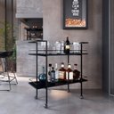 Ver imagem 6 de Carrinho Bar Industrial com Rodizios P1036 Preto Pp Milani Store