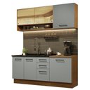Ver imagem 1 de Cozinha Completa Madesa Agata 180002 Com Armário E Balcão (sem Tampo E Pia) - Rustic/cinza