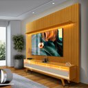 Ver imagem 1 de Painel Com Rack 85 Polegadas Naturale Off White Rengar Shop Jm
