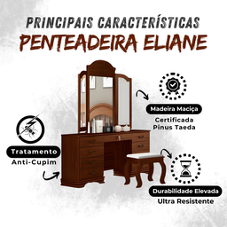 Penteadeira Eliane na Cor Avelã - 4