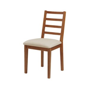 Cadeira de Jantar em Madeira Maciça Aline Estofado Linho Creme - Mel