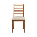 Ver imagem 5 de Cadeira de Jantar em Madeira Maciça Aline Estofado Linho Creme - Mel