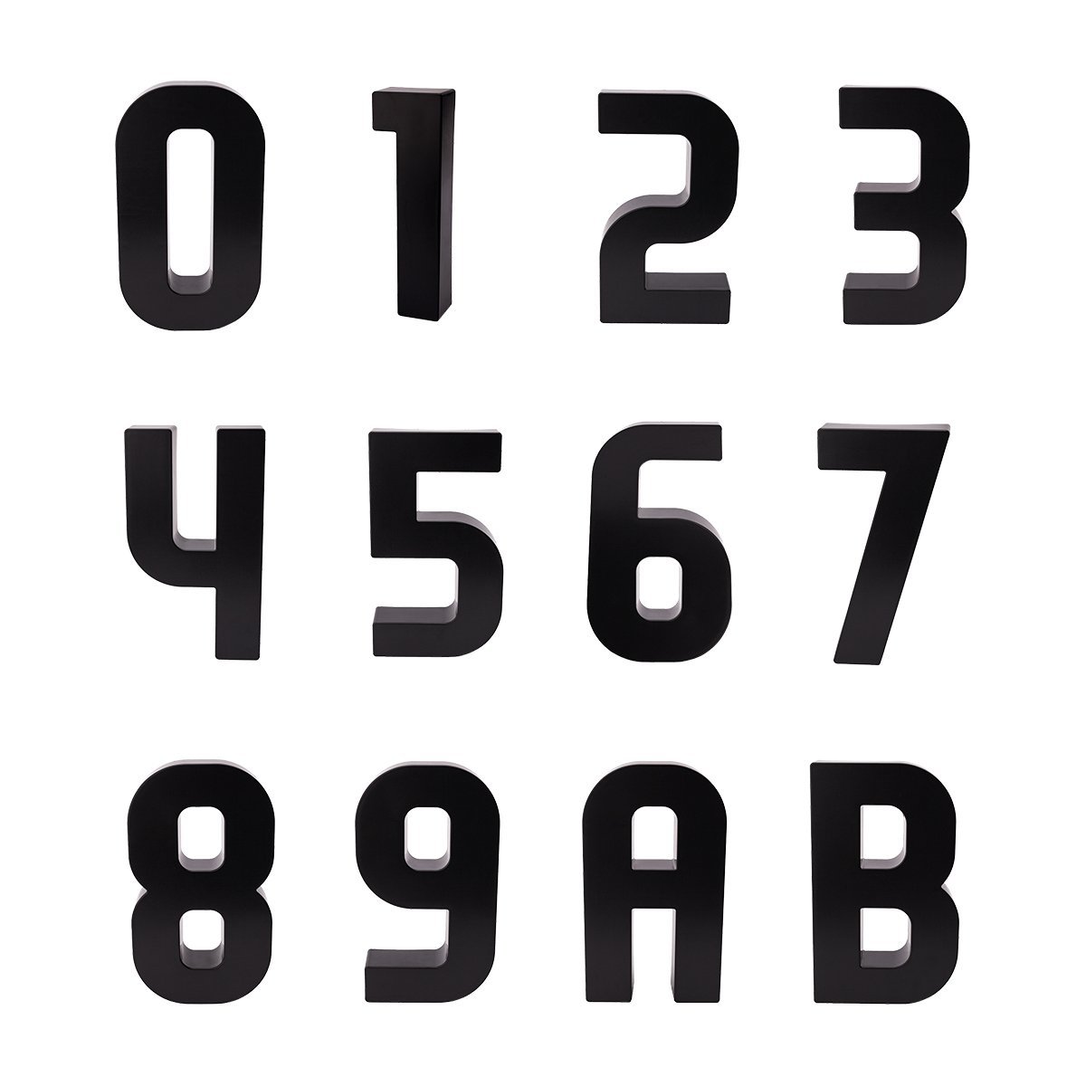 Números e Letras Residenciais / Comerciais Preto 3D 19cm:3 - 2