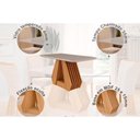 Ver imagem 4 de Conjunto Mesa de Cozinha Ágata com Tampo Madeirado com Vidro 130x80cm e 4 Cadeiras Clarice
