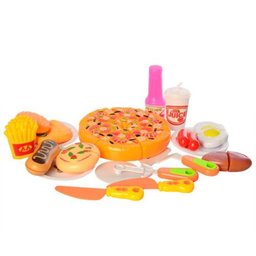 COZINHA INFANTIL KIT COM PIZZARIA E HAMBURGUEIRA 24 PEÇAS COMPLETA PIZZAIOLO BRINQUEDO EDUCATIVO - 3
