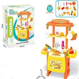 COZINHA INFANTIL KIT COM PIZZARIA E HAMBURGUEIRA 24 PEÇAS COMPLETA PIZZAIOLO BRINQUEDO EDUCATIVO - 2