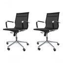 Ver imagem 1 de Kit 2 Cadeiras de Escritório Baixa Tela Mesh P/120kg Preto