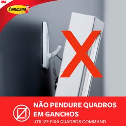Gancho Suporte Grande Adesivo Command 3m Suporta até 2,3kg - 5