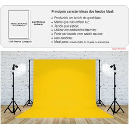 Tecido Fundo Infinito Fotográfico Chroma Key 1,78 X 2,20m Amarelo Ouro - 2
