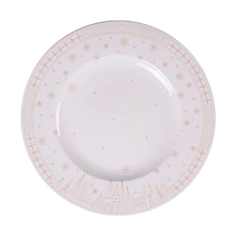 Kit Jogo Pratos Rasos Jantar 2pçs 2 Pessoas Capodanno 28cm