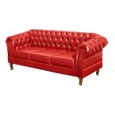 Ver imagem 1 de Sofá Chesterfield Dom Pedro Duque 3 Lugares - Couríssimo Vermelho