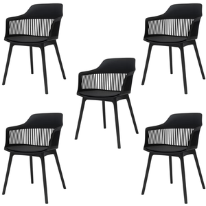 Kit 05 Cadeiras Marcela Preta Sala Cozinha Jantar Preto