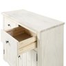 Balcão Buffet de Madeira Maciça com 2 Portas e 2 Gavetas Branco Envelhecido - 5