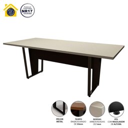 Mesa de Reunião Escritório Pés Metal 200cm F5 Office - 3