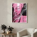 Ver imagem 1 de Quadro Decorativo Buda Rosa - 70x50cm:moldura Branca