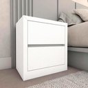 Ver imagem 5 de Mesa de Cabeceira 54cm 2 Gavetas Branca 100% Mdf Casa Lar Cor:branca