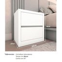 Ver imagem 3 de Mesa de Cabeceira 54cm 2 Gavetas Branca 100% Mdf Casa Lar Cor:branca