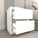 Ver imagem 4 de Mesa de Cabeceira 54cm 2 Gavetas Branca 100% Mdf Casa Lar Cor:branca