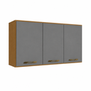 Ver imagem 2 de Armário Aéreo Isa 3 Portas 103cm Cinamomo Cinza CHF Moveis