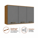 Ver imagem 3 de Armário Aéreo Isa 3 Portas 103cm Cinamomo Cinza CHF Moveis