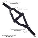 Ver imagem 3 de Conjunto Peitoral, Guia e Cinto para Cachorro - Tamanho Gg - Modelo Preto