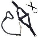Ver imagem 1 de Conjunto Peitoral, Guia e Cinto para Cachorro - Tamanho Gg - Modelo Preto