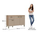 Ver imagem 3 de Balcão para Pia 120cm em MDF 15cm 3 Portas e Uma Gaveta Marrom/Champagne/Rosé