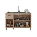 Ver imagem 4 de Balcão para Pia 120cm em MDF 15cm 3 Portas e Uma Gaveta Marrom/Champagne/Rosé