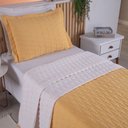 Ver imagem 2 de Cobre Leito Solteiro Cristal Percal 200 Fios Bordado 2 Peças - Amarelo To Decorando