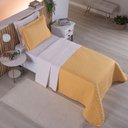 Ver imagem 4 de Cobre Leito Solteiro Cristal Percal 200 Fios Bordado 2 Peças - Amarelo To Decorando