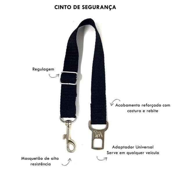 Conjunto coleira, peitoral guia e cinto para cachorro - Tamanho Pequeno - Modelo Blue - 4