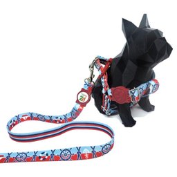 Conjunto coleira, peitoral, guia e cinto para cachorro - Tamanho Médio - Modelo Marinheiro - 3