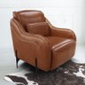 Poltrona Decorativa Vitara de Couro Caramelo - PR Móveis - 2