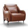 Poltrona Decorativa Vitara de Couro Caramelo - PR Móveis - 1