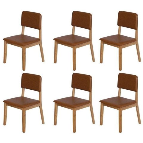 Kit 6 Cadeiras para Sala de Jantar Estofada Nili Yescasa