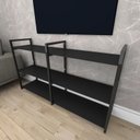 Ver imagem 2 de Aparador Suspenso Industrial Preto – Prateleira Estilosa para Quarto ou Sala