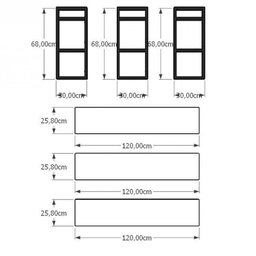 Aparador Suspenso Industrial Preto – Prateleira Estilosa para Quarto ou Sala - 4