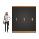 Ver imagem 6 de Guarda-roupa 6 Portas de Bater Kappesberg Canela/preto Fosco 180cm