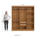 Ver imagem 2 de Guarda-roupa 6 Portas de Bater Kappesberg Canela/preto Fosco 180cm