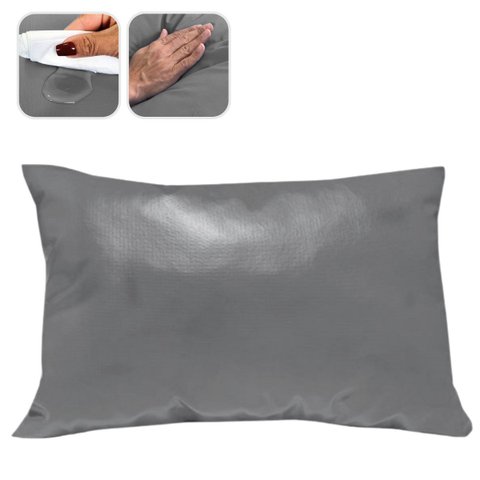 Fronha Capa para Travesseiro Grafite 50x70 Impermeável Fechamento em Velcro