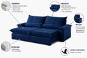 Ver imagem 2 de Sofá Genova Retrátil e Reclinável 220cm - Azul