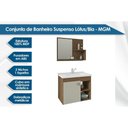 Ver imagem 2 de Bancada de Banheiro Balcão Suspenso Lótus/bia C/ Cuba 55cm e Armário C/ Espelho Branco/preto -
