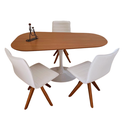 Ver imagem 2 de Mesa de Jantar Tulipa Saarinen Organica 198x122cm Base Branca Tampo Freijó