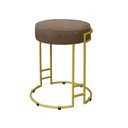 Ver imagem 1 de Puff Decorativo Sarah Sala E Recepção Metal Dourado Linho