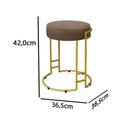 Ver imagem 2 de Puff Decorativo Sarah Sala E Recepção Metal Dourado Linho