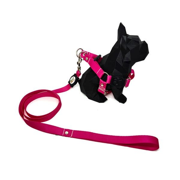 Conjunto coleira, peitoral, guia e cinto para cachorro - Tamanho Médio - Modelo Pink - 3
