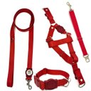 Ver imagem 1 de Conjunto Coleira, Peitoral Guia e Cinto para Cachorro - Tamanho Pequeno - Modelo Red