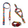 Conjunto coleira, peitoral e guia para cachorro - Tamanho Médio - Modelo Aquarela - 1